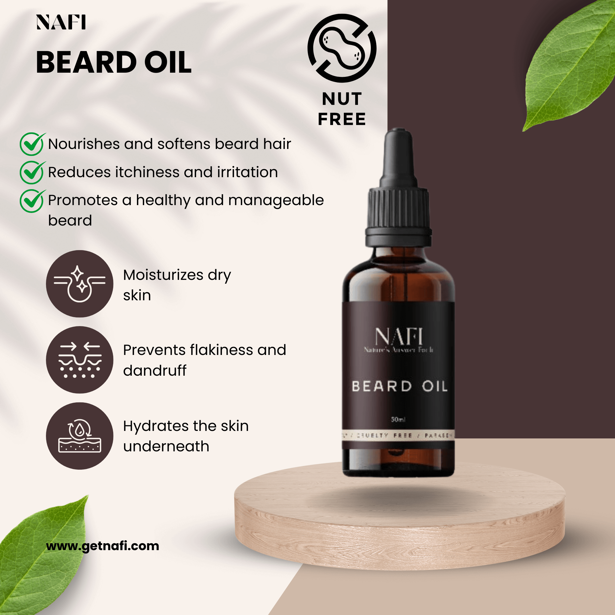 Beard Oil Nut Free for Softness & Skin Hydration | Getnafi